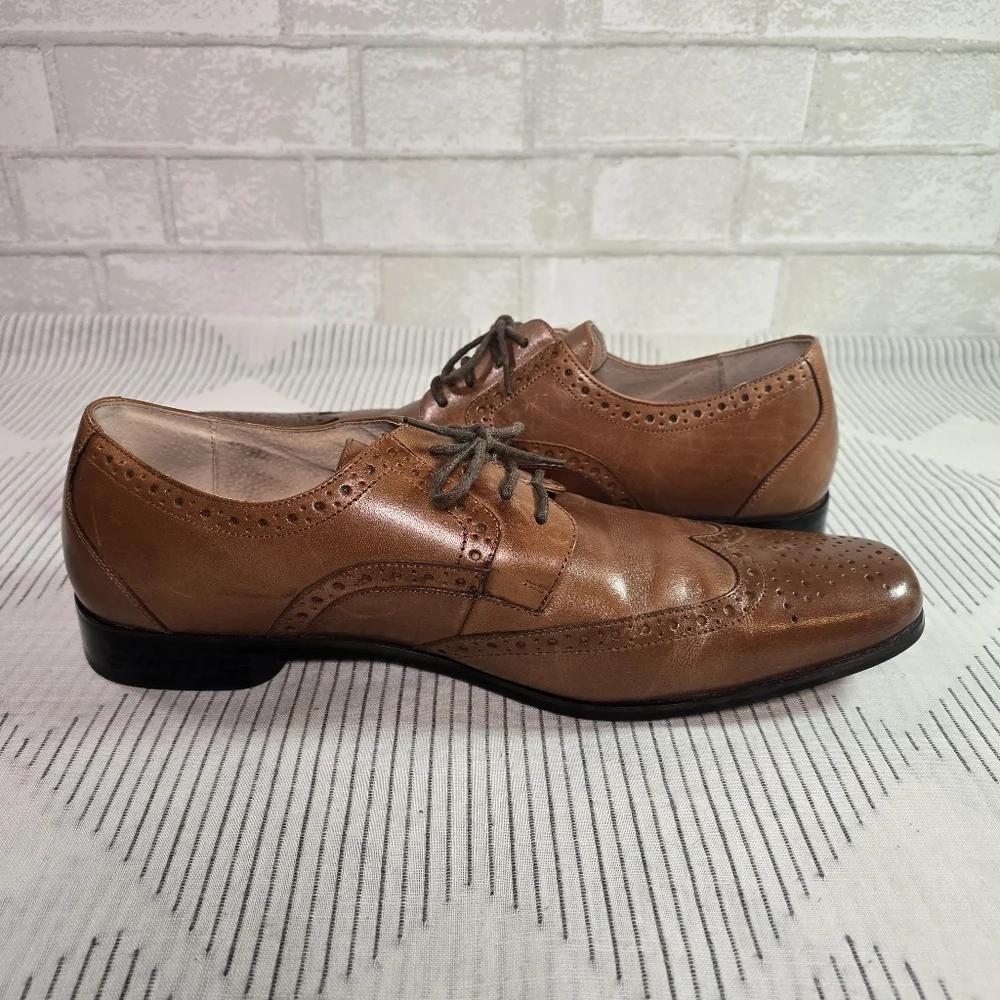 Stacy Adams Men's Size 13M Leather Wingtip Dress Shoes Brown 24738-221